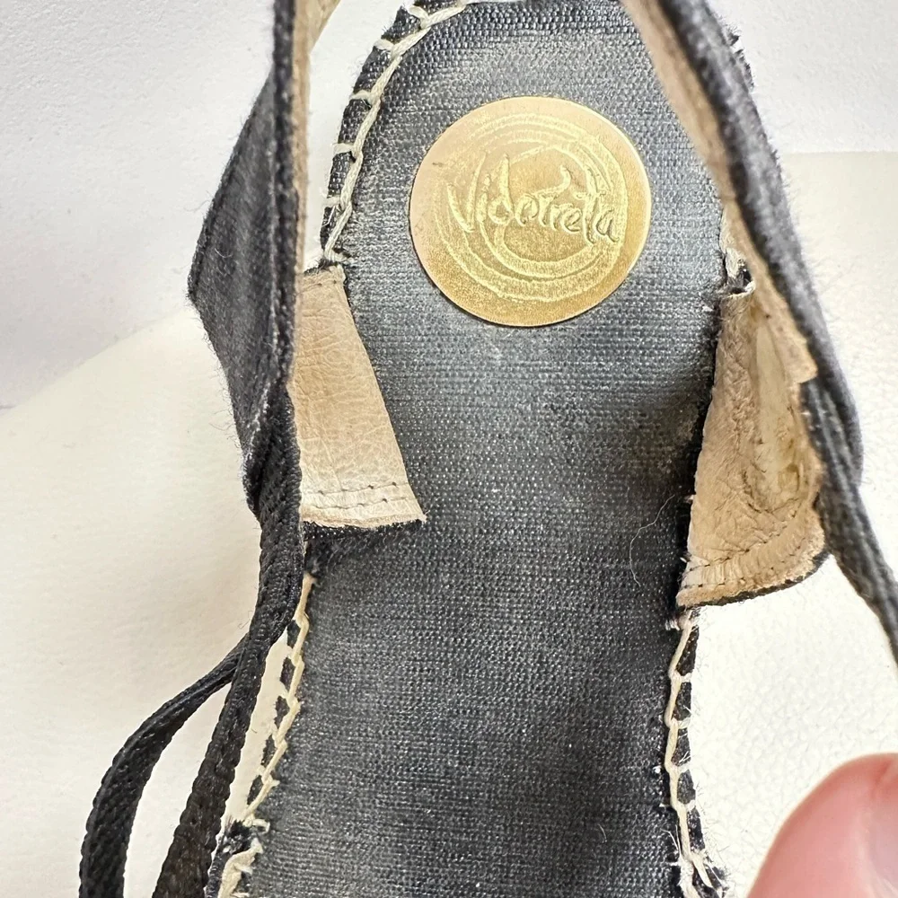 Vidorreta Black Canvas Espadrille Wedges | Size 36 (US 5.5–6)